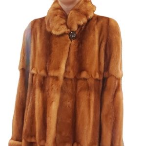 MINK Fur Full Coat Sz L